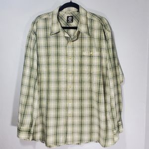 Timberland Men's Button Down Shirt Long Sleeve Plaid Size 2XL
